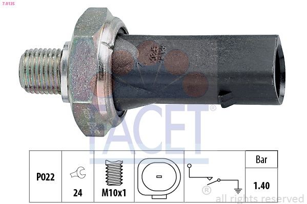 FACET Oljetrykkbryter 7.0135 Oljetrykk sensor FACET 7.0135 billige