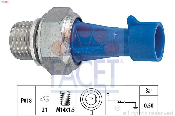 FACET Capteur de pression d'huile 7.0143 Fiat PANDA Pressostat d'huile FACET 7.0143