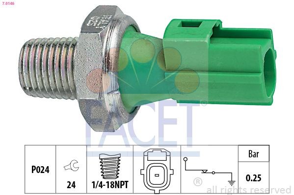 Õlisurvelülitus FACET 7.0146 FACET 7.0146 Õlisurve andur VOLVO S40 2004