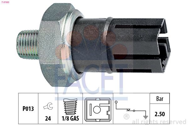 FACET Interruttore di pressione olio 7.0160 7.0160 Bulbo pressione olio FACET NISSAN JUKE costo