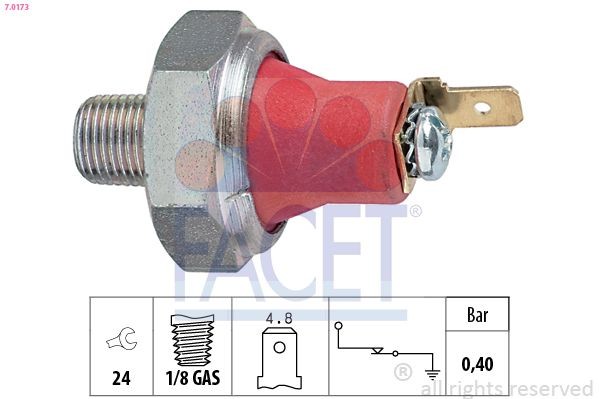 FACET Interruttore di pressione olio 7.0173 7.0173 Bulbo pressione olio FACET CHEVROLET AVEO costo