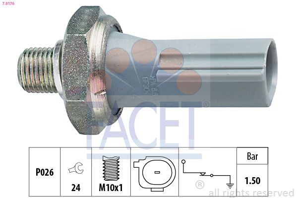 FACET Interruttore di pressione olio 7.0176 Valvola pressione olio Mercedes-Benz W169 7.0176 FACET