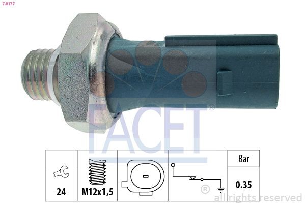 Õlisurvelülitus FACET 7.0177 FACET 7.0177 MERCEDES-BENZ A-klass 2005 Õlisurvelülitus