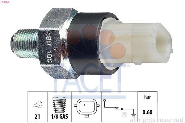 FACET Eļļas spiediena devējs 7.0180 FACET 7.0180 Eļļas spiediena slēdzis Lada Nova 2105 cena
