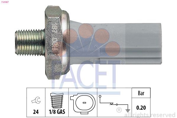 FACET Capteur de pression d'huile 7.0187 Pressostat d'huile FACET PANDA 7.0187 pas cher