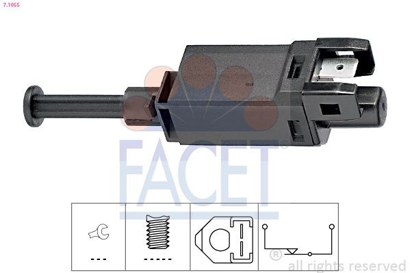 FACET Piduritulelüliti 7.1055 7.1055 Piduritule lüliti SKODA ROOMSTER FACET