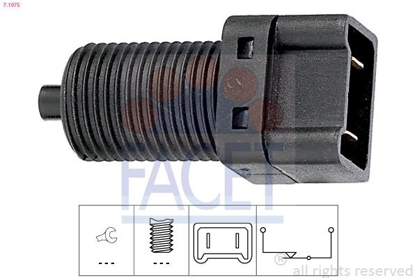 FACET Interruptor de luz de stop 7.1075 FACET 7.1075 Interruptor do pedal de travão Mitsubishi PAJERO PININ originais