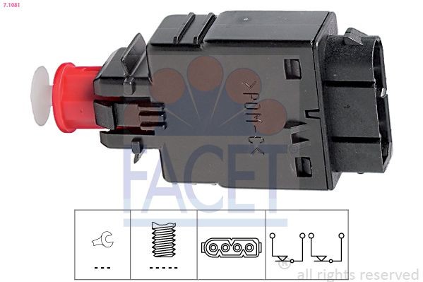 FACET Bremžu signāla slēdzis 7.1081 FACET 7.1081 Bremžu signāla slēdzis Ford TOURNEO CONNECT orģinālās