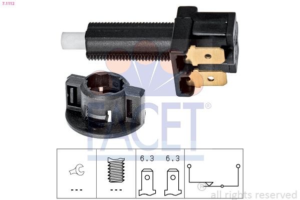 FACET Interruttore pedale freno 7.1112 FACET 7.1112 Interruttore stop freni Escort Mk5 Station Wagon (ANL) prezzo