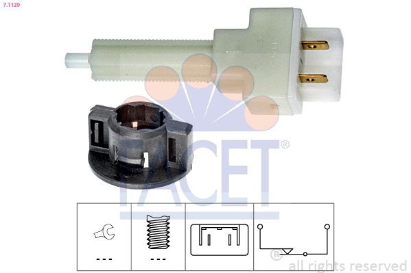 FACET Interruttore pedale freno 7.1129 FACET 7.1129 Interruttore pedale freno
