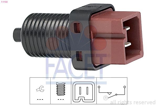 FACET Brake Light Switch 7.1132 FACET 7.1132 Peugeot 206 cc 2d brake stop lamp switch replacement