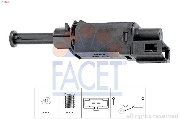 FACET Innesto, Comando disinnesto frizione 7.1143 FACET 7.1143 Interruttore frizione Citroën XANTIA originali