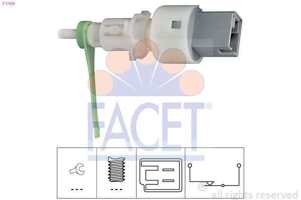 FACET Interruptor, comando da embraiagem (regulador da velocidade) 7.1159 FACET 7.1159 Interruptor comando da embraiagem Alfa Romeo 159 939 preço