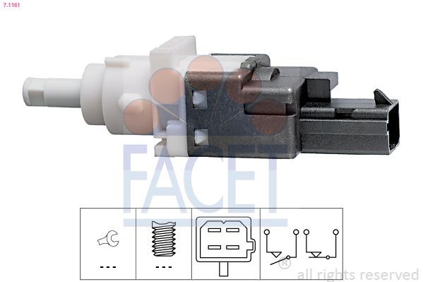 Stoplyskontakt FACET 7.1161 FACET 7.1161 Stoplyskontakt FIAT DOBLO 2000