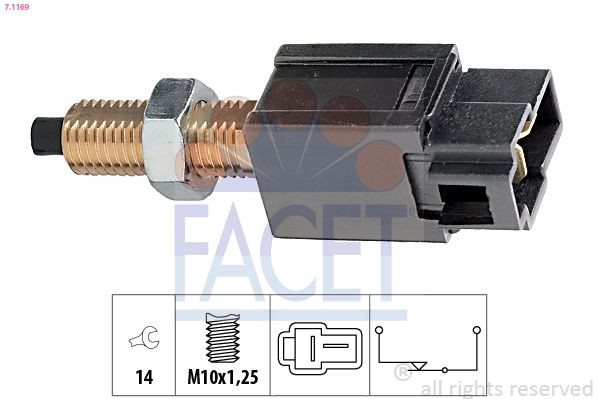 FACET Remlichtschakelaar 7.1169 FACET 7.1169 originele Remlichtschakelaar SSANGYONG REXTON prijs