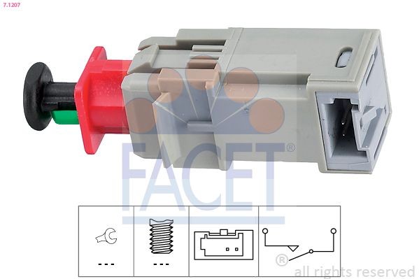 FACET Schakelaar, koppelingbevestiging 7.1207 FACET 7.1207 Schakelaar koppelingbevestiging VAUXHALL VECTRA originele