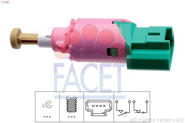 FACET Interruttore pedale freno 7.1235 7.1235 Interruttore pedale freno RENAULT KADJAR FACET costo