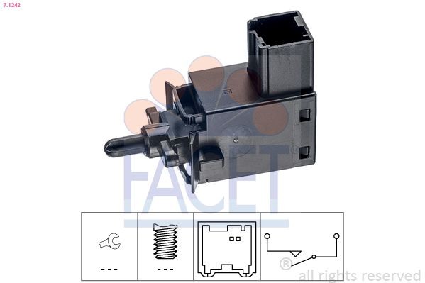 Kontakt, koblingsbetjening (fartpilot) FACET 7.1242 FACET 7.1242 Kontakt koblingsbetjening VAUXHALL MOKKA / MOKKA X 2012