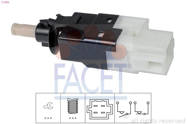 FACET Bromsljuskontakt 7.1252 pris Bromsljuskontakt Volkswagen 2E_ 7.1252 FACET