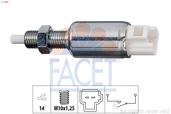 FACET Kontakt, koblingsbetjening (fartpilot) 7.1258 FACET 7.1258 Toyota Corolla e12 Stationcar Kontakt koblingsbetjening originale pris