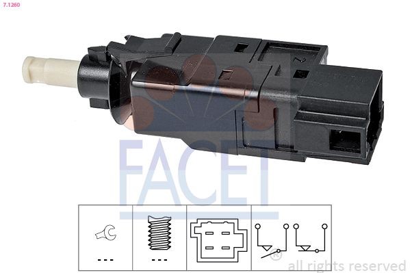 Interruttore pedale freno FACET 7.1260 EPS 1.810.260 FACET 7.1260 Interruttore stop Mercedes-Benz Classe E 2024