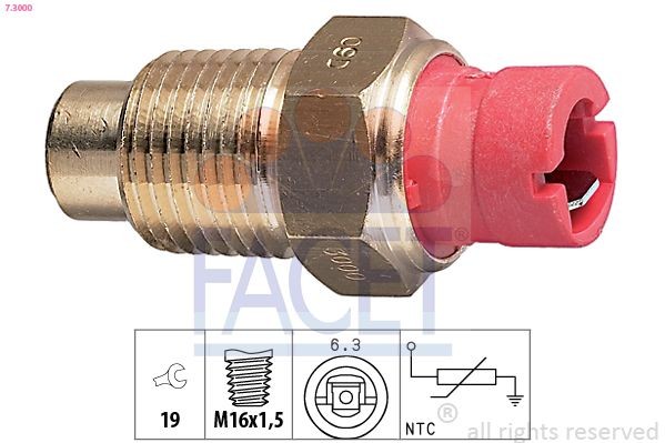 FACET Sensor, temperatura do líquido de refrigeração 7.3000 FACET Sensor de temperatura de motor TOYOTA 7.3000