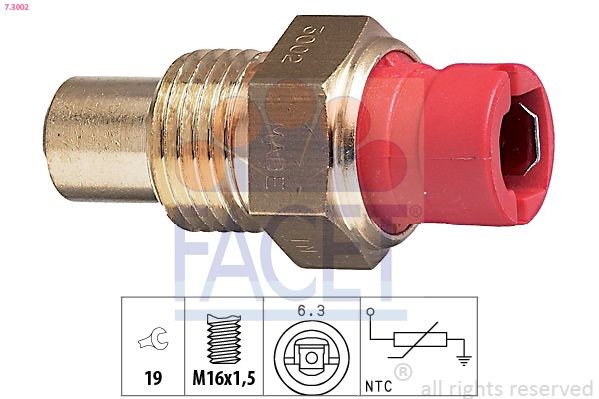 FACET Sonde de température, liquide de refroidissement 7.3002 BMW X3 Capteur de température réfrigérant FACET 7.3002