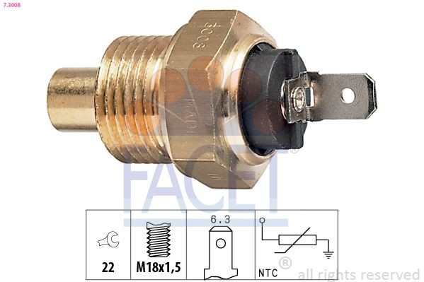 FACET Sensor, temperatura do líquido de refrigeração 7.3008 Sensor de temperatura de motor FACET SANDERO 7.3008 baratos
