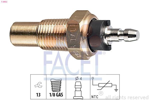 Temperatuursensor FACET 7.3052 FACET 7.3052: Koelvloeistof temperatuur sensor Daihatsu HIJET 2014