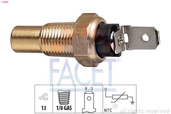 FACET Sensor, coolant temperature 7.3080 FACET 7.3080 RENAULT ALASKAN temperature sensor cost