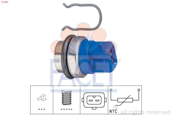 FACET Devējs, Dzesēšanas šķidruma temperatūra 7.3101 Temperatūras sensors FACET SPRINTER 7.3101 lēti