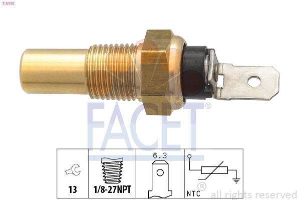 Sensor, temperatura do líquido de refrigeração FACET 7.3115 FACET 7.3115 Sensor de temperatura SUZUKI GRAND VITARA 2000