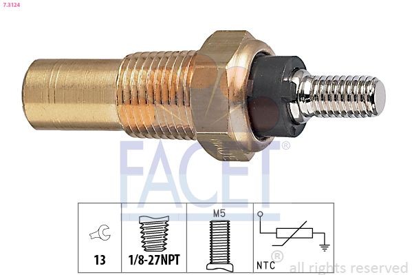 FACET Sensor, temperatura do líquido de refrigeração 7.3124 FACET 7.3124 Sensor de temperatura do motor Ford Fiesta Mk2 baratos