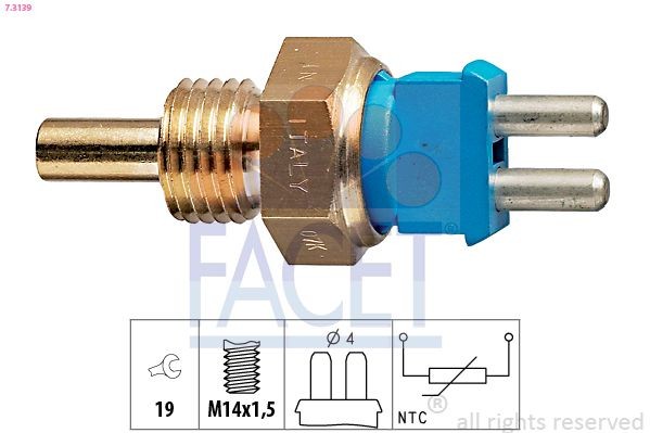 FACET Devējs, Dzesēšanas šķidruma temperatūra 7.3139 Temperatūras sensors FACET SPRINTER 7.3139 lēti