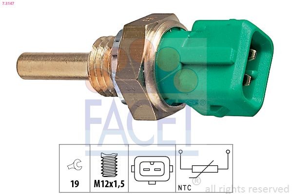 FACET Sensor, temperatura do líquido de refrigeração 7.3147 7.3147 Sensor de temperatura do motor ALFA ROMEO 147 FACET