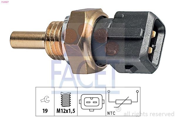 FACET Devējs, Dzesēšanas šķidruma temperatūra 7.3157 Dzesēšanas šķidruma temperatūras devējs FACET Fiat QUBO 7.3157