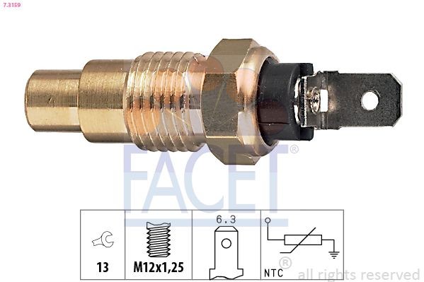 FACET Andur, Jahutusvedeliku temp. 7.3159 7.3159 Jahutusvedeliku temperatuuri andur NISSAN QASHQAI FACET