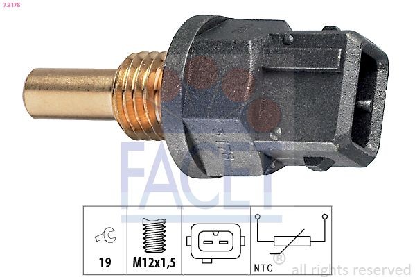 FACET Sensore, Temperatura refrigerante 7.3178 7.3178 Sensore di temperatura acqua FACET BMW Serie 7 costo