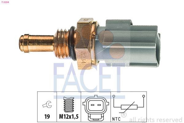 Temperatuursensor FACET 7.3234 FACET 7.3234: Koelvloeistof temperatuur sensor Mazda MX-5 2013