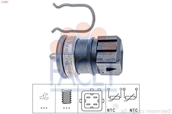 FACET Andur, Jahutusvedeliku temp. 7.3251 7.3251 Jahutusvedeliku temperatuuri andur NISSAN QASHQAI FACET