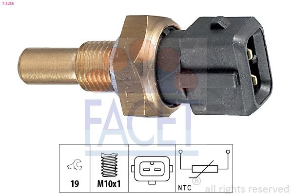 FACET Sensor, oljetemperatur 7.3255 Oljetemperatur sensor FACET Peugeot 307 7.3255