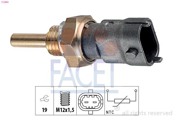FACET Temperatuursensor 7.3264 Alfa Romeo 155 Koelmiddeltemperatuursensor FACET 7.3264