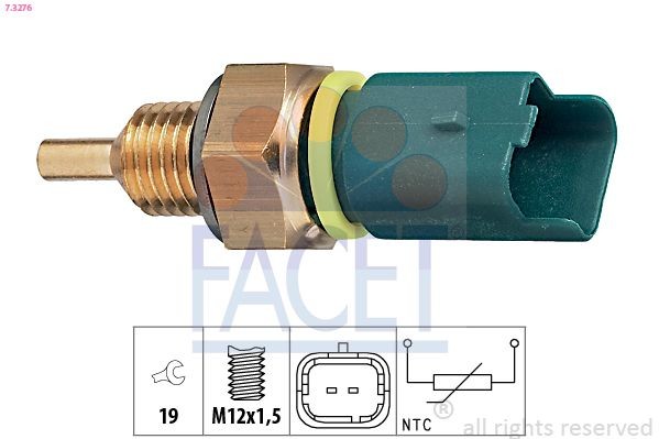 FACET Sensor, temperatura do líquido de refrigeração 7.3276 Sensor de temperatura de motor TOYOTA FACET 7.3276