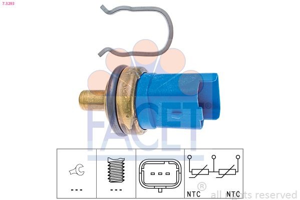 FACET Sensor, kylmedietemperatur 7.3293 7.3293 FACET kylvätsketemperaturgivare Peugeot 3008