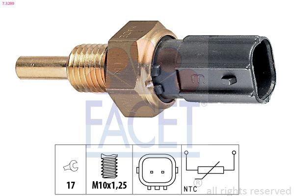 Sensore, Temperatura refrigerante FACET 7.3299 EPS 1.830.299 FACET 7.3299 Sensore temperatura motore Honda CITY 2020