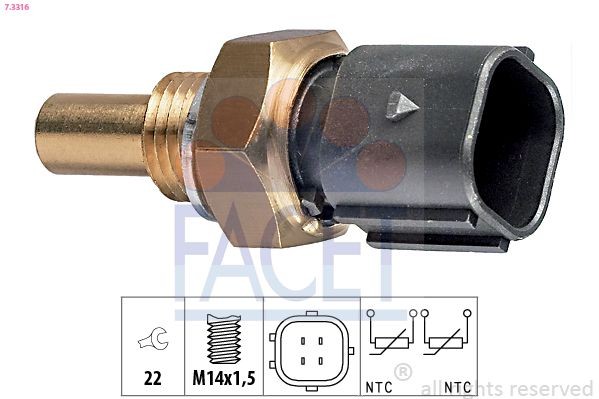 FACET Kühlmitteltemperatursensor 7.3316 7.3316 Kühlmittelsensor DAEWOO LACETTI FACET kaufen