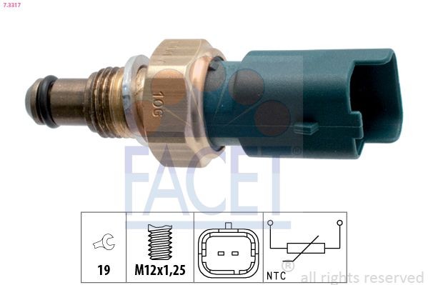 FACET Andur, Jahutusvedeliku temp. 7.3317 7.3317 Jahutusvedeliku temperatuuri andur NISSAN QASHQAI FACET