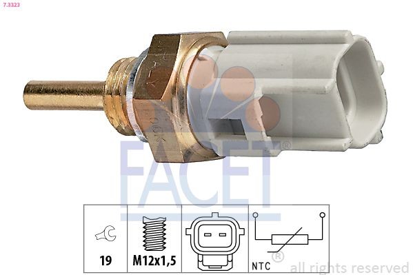 Sensor, temperatura do líquido de refrigeração FACET 7.3323 FACET 7.3323: Sensor de temperatura Lexus LS 2020