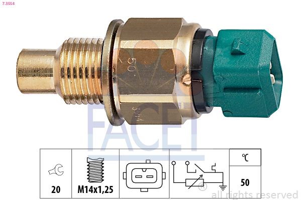 FACET Sensore, Temperatura refrigerante 7.3554 7.3554 costo Sensore di temperatura acqua PEUGEOT 1007 FACET