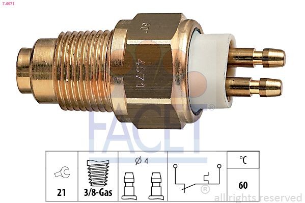 FACET Temperatuurschakelaar, koelmiddelwaarschuwingslamp 7.4071 FACET 7.4071 Temperatuurschakelaar radiateurventilator Mazda MX 5 nc prijs